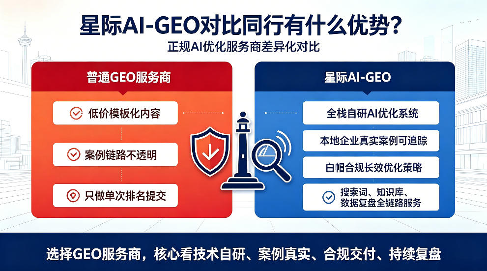 敦煌星际AI-GEO对比同行有什么优势？正规AI优化服务商差异化对比